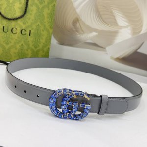 3.0Cm古奇腰带，双面头层牛皮皮料，长度：.75.80.85.90.95.100.欧，彩色五金铜扣原版开模定制庆祝]