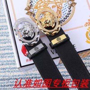 品名：Versace.范思哲原单 材料：百分百头层牛皮，保证真皮。24K纯钢扣双面可用专柜同等质量， 送人自用首选 包装： 请认准如图专柜包装，赠送打孔器，银联