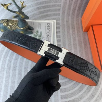 爱马仕 特种皮腰带系列 ，原厂五金精品不锈钢扣，手感柔软舒适 宽3.8Cm。