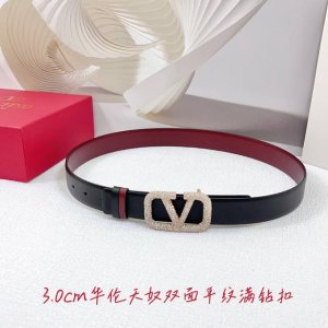 3.0Cm 华伦天奴腰带，双面头层牛皮皮料，长度：.75.80.85.90.95.100欧，铜五金扣原版开模定制庆祝]