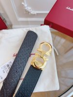 特P160 菲拉格慕（Salvatore Ferragamo） 頭層牛皮帶身 (牛皮衬俚)五金Gancino真空電鍍 正裝寬度35Mm，正裝休閒百搭 長度可裁剪