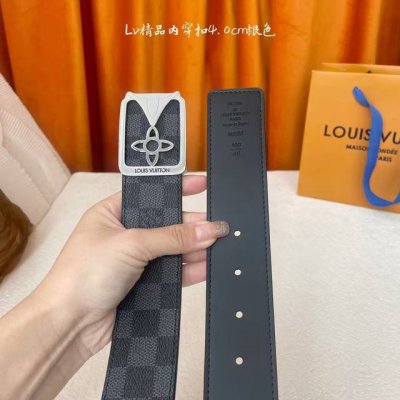Louis Vuitton ：经典原单品质，经典压花面配原版平纹底，原单精品内穿钢扣，精工制作，细节看图，实物拍摄，高端奢华，宽度4.0Cm