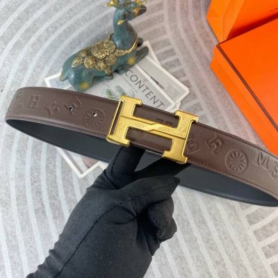 爱马仕 特种皮腰带系列 ，原厂五金精品不锈钢扣，手感柔软舒适 宽3.8Cm。