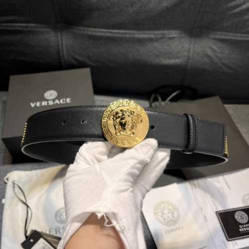范思哲 ，宽4.0Cm， 原单货，专柜同款、实拍图，带身采用原厂进口原版皮镶满纯铜柳丁，.牛皮，结合精致的美人图扣头，时尚与美的聚焦，触碰手感舒适，有质感，清晰
