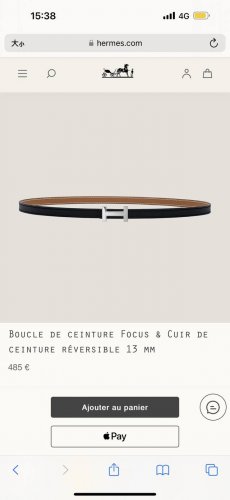 Hermes 女款 Focus Buckle & Reversible Leather Strap 3Mm