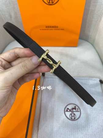 官网同步-Hermes-Glenan皮帶扣&雙面皮腰帶 13Mm 鍍鈀金属皮带扣 小牛皮双面腰带 - 点击图像关闭