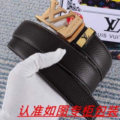 品名：Lv..路易..威登自动带 材料：百分百头层牛皮，保证真皮。24K纯钢扣双面可用专柜同等质量， 送人自用首选 包装： 请认准如图专柜包装，赠送打孔器，银联