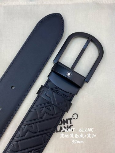 Mont～Blanc万～宝龙 宽3.5Cm 采用头层牛皮 精品针式扣头 自由裁剪商务休闲皮带