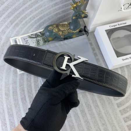 Ck 特种皮腰带系列 ，原厂五金精品不锈钢扣，手感柔软舒适 宽3.8Cm。 - 点击图像关闭