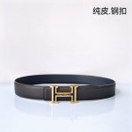 特 Hermes[正]原单爱马仕，宽3.8Cm进口原版皮带身，双面可两面用，精品电镀五金 ！
