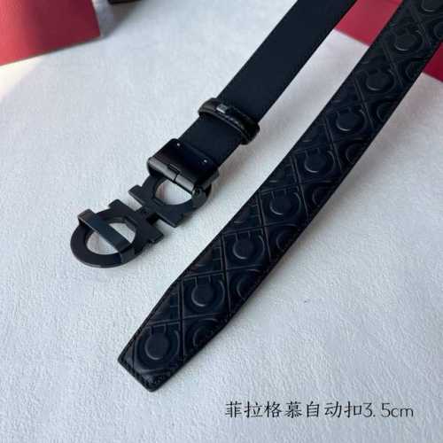 品牌：菲拉格慕新款进口小牛皮，手感细腻柔软。搭配纯钢自动精品钢扣，男士必备！宽度：3.5Cm