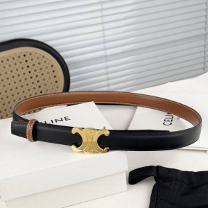 Celin E新品立体浮标扣女士腰带 意大利进口小牛皮 搭铜扣 宽度2.5双面佩