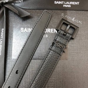 特 Ysl荔枝纹顶级小牛皮软腰带 2.0Cm方形针铜扣 非市场合金扣 Cassandre 标识腰带环