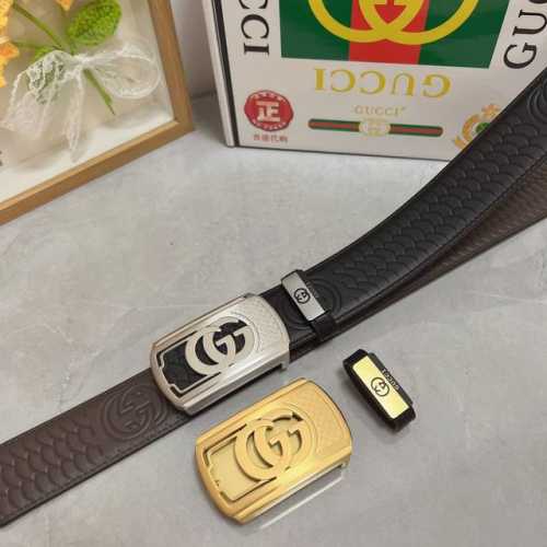 品名：古奇.Gu...Ci 材质：原单牛皮腰带 专柜原单品质、做工精细，时尚大牌，送人自用首选 包装： 请认准如图专柜包装赠送打孔器手提袋专柜礼盒宽度3.8Cm