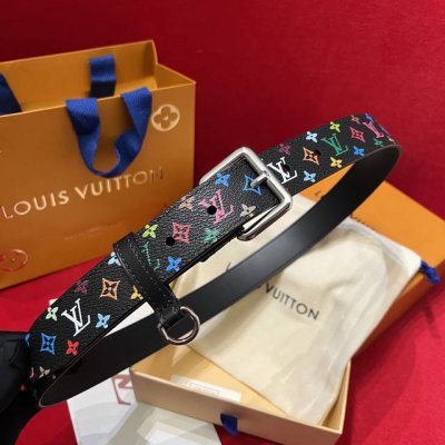 L V 村上隆联名腰带 女士款 宽3Cm 黑白彩两色可选 代购