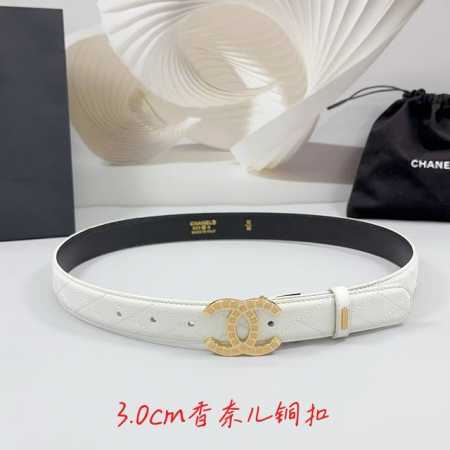 特 3.0Cm 香奈儿腰带，双面头层牛皮皮料，长度：.75.80.85.90.95.100欧，铜五金字母扣原版开模定制庆祝] - 点击图像关闭