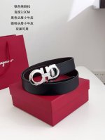 特 菲拉格慕 宽度3.5Cm 进口头层小牛皮，双面头层牛皮材质 皮质柔软Q弹。杜克普斜针走线， 精致耐用。