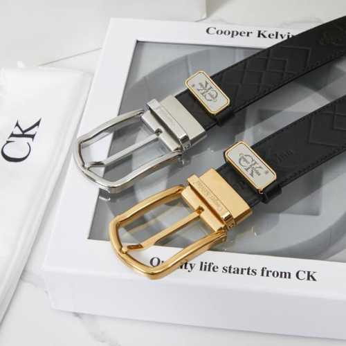 皮带：C K顶级复刻.单扣 双扣 腰带：Ck潮牌.专柜正品.Cooperkelvina原单大牌品质百分百进口原厂头层牛皮，保证真皮-Ck字母Logo针扣设计工艺