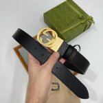 特 Gucci 古奇官网经典 正品规格 3.8Cm原版品质头层小牛皮压花 进口头层底 双G抛光旋转亮面扣