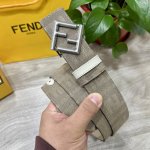 图片包装+10 Fendl 芬迪 专柜同款 宽3.8Cm 原版定制布料 Ff图案布料材质 米白色皮革内衬 单钉镀钯金属配件 时尚潮流 经典系列