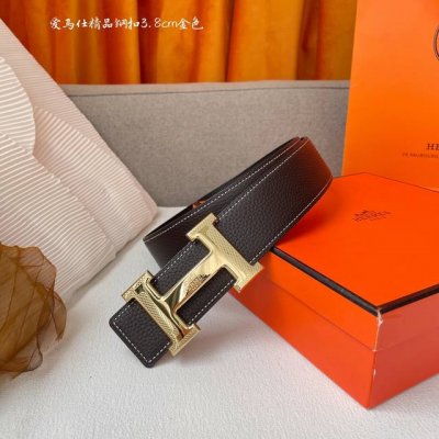 特 爱马仕，宽3.8Cm进口原版皮带身，双面可两面用，精品电镀五金 ！