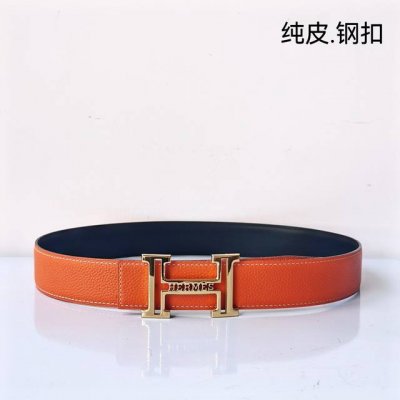 特 Hermes[正]原单爱马仕，宽3.8Cm进口原版皮带身，双面可两面用，精品电镀五金 ！