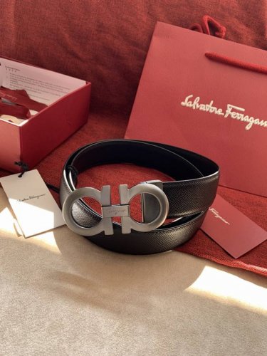 Salvatore、 Ferragamo 基础经典男款3.5Cm 官网有售 专柜同步最新原版定制扣头 两面头层牛皮 顶级 原单扣150