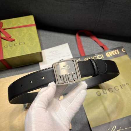 特 古奇 宽3.5Cm 新款 进口牛皮男士腰带 匠心装饰精致的互扣式双g配件。象征品牌发展历史的双g字母交织图案令人感念品牌创始人guccio Gucci先生对 - 点击图像关闭