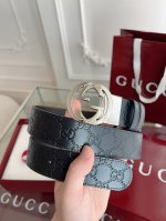 Gu～Cci古驰法国原厂皮料，黑色全皮 尺寸3.7厘米 顶级