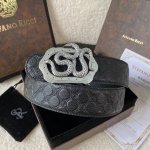 Stefano Ricci 新款原單品質 精品經典鹰头鋼扣 底桥雕刻Logo原版压纹牛皮進口底皮-寬度38毫米