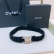 Chanel 24C Cc水钻 黄铜Logo扣 小牛皮 银色金属 与 金色金属 3.0Cm精品 弹力十足 百搭 优雅 码数含扣S=65Cm总长可用75、80、8