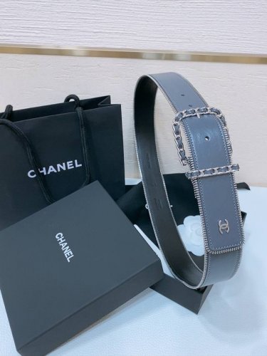Chanel 24C 黄铜金属 进口亮面小牛皮 4.0Cm 手感柔软 精致腰带