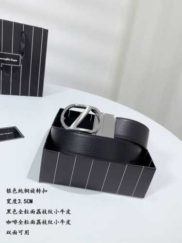 杰～尼亚 宽度3.5Cm 支持芯片防伪 。双面皮带，牛皮材质，配有钌金Gancini扣饰。风格现代，为日常造型增姿添彩。该皮带可调节，且能根据需要剪裁，达到修身