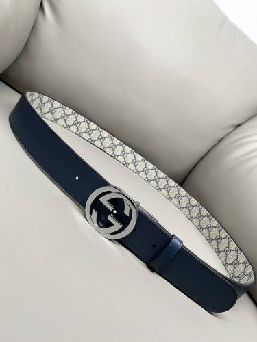 Gucci 古琦官网新款 3.7 最新寬度 雙面用 蘭色啡色黑蘭色進口帆布面料防水料 進口牛皮 非市場便宜 細節部分都會看得到