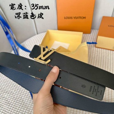 L0Uis Vuitt0N 驢家原單腰帶 寬度35毫米 腰帶採用一面荔枝紋Togo皮內襯一面進口小牛皮底 搭配新款五金 可雙面佩戴 經久耐用 時尚百搭款