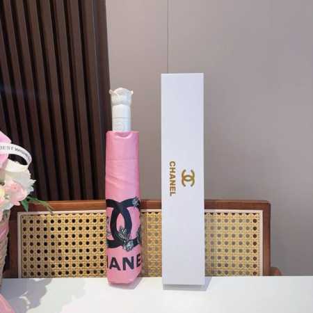 Chanel 香奈儿 新款玫瑰花头柄大Logo山茶花三折自动折叠晴雨伞 选用台湾进口Uv防紫外线伞布 原单代工级品质. - 点击图像关闭