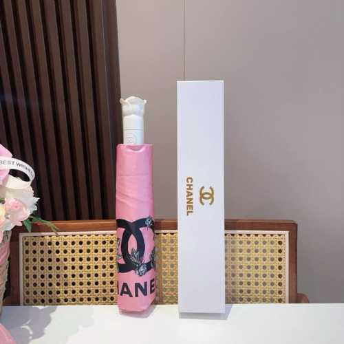 Chanel 香奈儿 新款玫瑰花头柄大Logo山茶花三折自动折叠晴雨伞 选用台湾进口Uv防紫外线伞布 原单代工级品质.