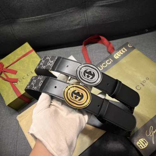 特 宽4.0Cm Gucci 每一季，品牌标识都会吐故纳新，于经典之中融入新意。在这款腰带上，经典Gg标识以亮眼之姿生动呈现，与双G造型配件相得益彰