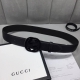 配送专柜全套礼盒包装。 G U C C I 原單品質 老鼠貨 宽度4.0毫米 進口荔枝紋面平紋小牛皮底 精品經典圓雙g钢扣，尽显高贵！