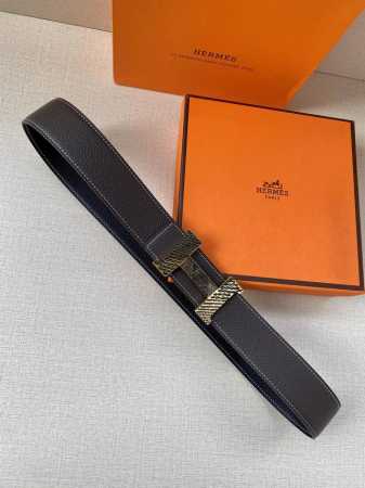 特P180 Hermè 爱马仕 双面原版 原单品质 进口头层牛皮 双面荔枝纹 寸半38Mm 配H金/银防古扣 - 点击图像关闭