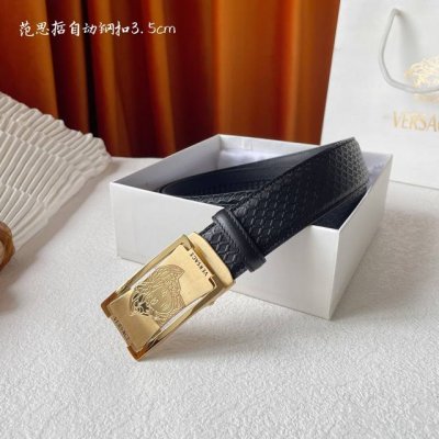 特P190 【范思哲】 Versace进口小牛皮，手感细腻柔软，搭配纯钢自动精品扣，男士必备！宽度：3.5Cm