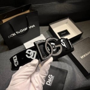 特 Dg 宽4.0Cm Dolce&Gabbana 新款 掌纹印花Dg腰带，小牛皮徽标搭扣点缀浅金色电镀金属饰边