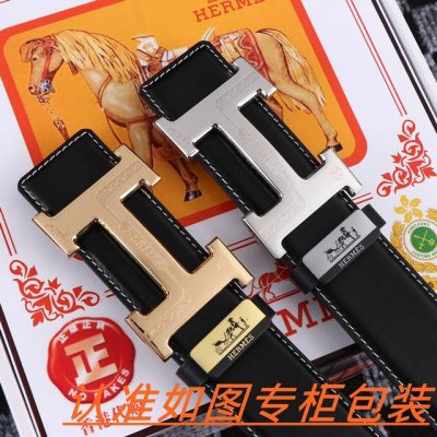 男士腰带：爱马仕 原单 男士皮带：百分百头层牛皮，保证真皮。24K纯钢扣双面可用专柜同等质量， 送人自用首选包装： 请认准如图专柜包装，赠送打孔器，银联发票，宽