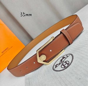 HermèS 爱马仕 新款皮带 原单品质 进口头层牛皮 土黄色荔枝纹面搭配土黄色平纹底 35Mm宽 配官网亮金 亮银扣