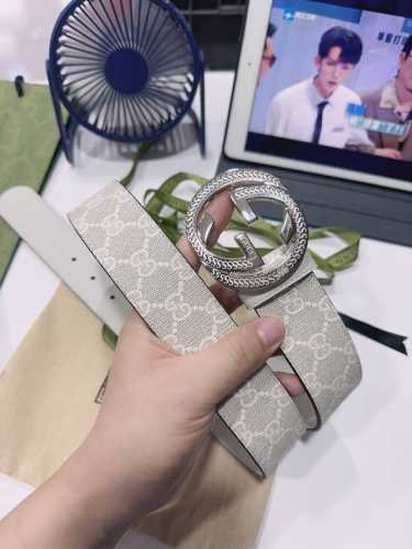 特 Gucci.古驰 全套包装 3.8Cm进口小牛皮压花, 专柜正品1:1完美复刻. 原版底皮, 采用热压印技术的gucci Signature皮革精制而成，触