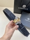 带宽3.8Cm Versace 范思哲 此款缎带腰带风格十分休闲，饰有标志性希腊回纹图案，可搭配休闲单品或高腰正装。 闭合式佩戴 希腊回纹图案 材质：100%聚