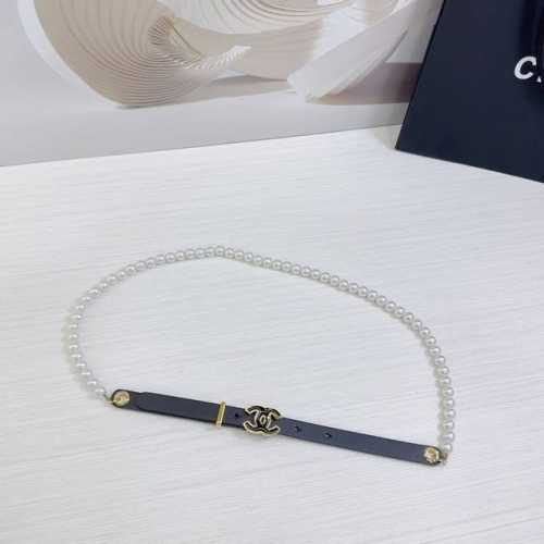 Cm 珍珠款香奈儿腰带，双面头层牛皮皮料，长度：.75.80.85.90.95.100欧，铜五金扣原版开模定制庆祝]
