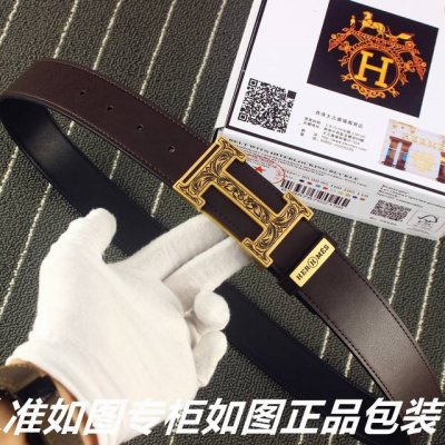品名：爱马仕原单 型号：认准如图专柜包装，赠送打孔器 材料：百分百头层牛皮皮带，24K纯钢扣中间带Logo字母保证真皮。双面可用。专柜同等质量， 送人自用首选