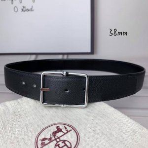 HermèS 爱马仕针扣 原单品质 头层牛皮 黑色荔枝纹搭配黑色平纹 38Mm宽 双面可用 配官网H亮银扣 DDD