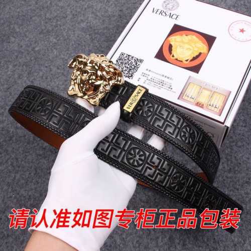 品名：范思哲.Ver Sace原单 型号：认准如图专柜包装，送打孔器 材料：百分百头层牛皮，保证真皮。美人头，24K钢扣专柜同等质量， 送人自用首选 包装： 请